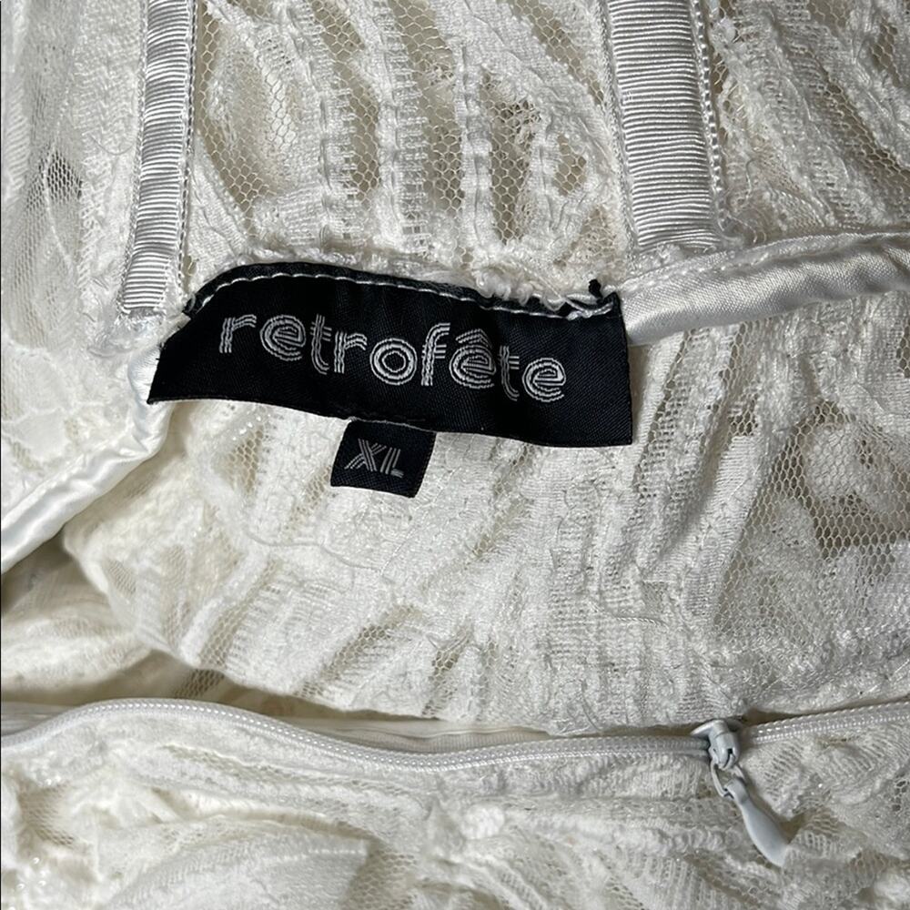 RETROFETE Irini Bustier Lace Tiered Ruffle Sequin Embellished Maxi Dress Sz XL - Picture 8 of 9